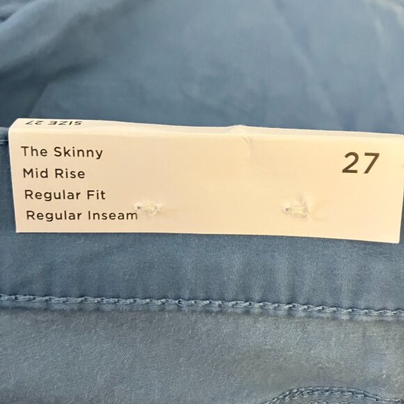 LOFT Women Sateen Skinny Ankle Pants Sz 4 Blue Gray Mid Rise Five Pocket Casual - Picture 4 of 6